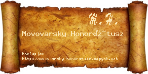 Movovarsky Honorátusz névjegykártya